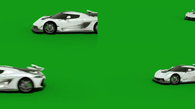 绿屏背景赛车运动图形