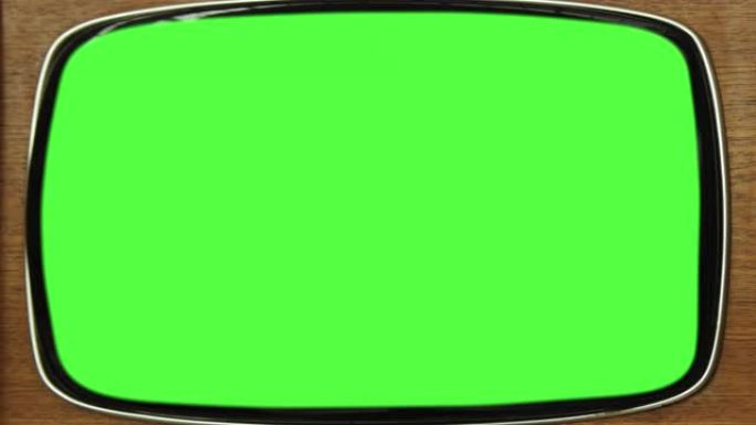 绿屏旧模拟电视机。4k
