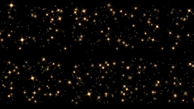 闪亮的黄色星星运动图形与夜晚背景
