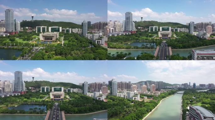 白鹭洲湖滨中路航拍