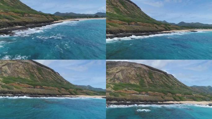 夏威夷毛伊岛岩石悬崖边的天线