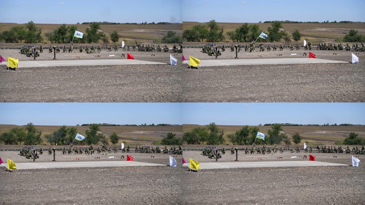 空降兵在桑贝克高地训练场展示他们的技能