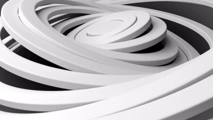 抽象的白色圆圈挥舞，带有位移作用的圆圈图案。