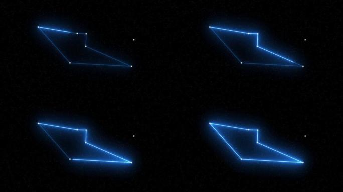 网纹-带有星域空间背景的动画十二生肖星座和星座符号
