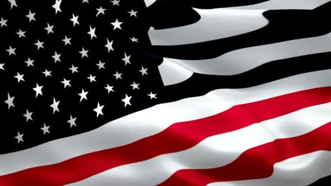 美国9 11纪念旗帜飘扬的视频在风镜头全高清。美国纪念旗帜纽约2001年9月11日挥动视频下载。美国