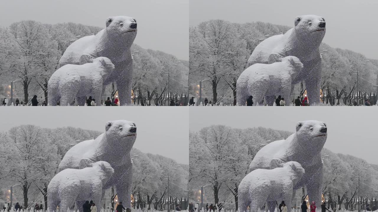 莫斯科高尔基冬季公园的雕塑