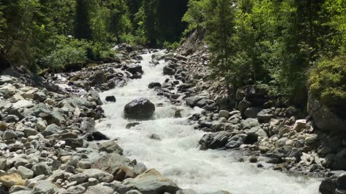 高山溪流抽象粒子扭曲动态波浪线条