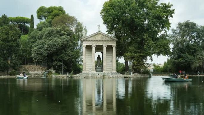 罗马博尔盖塞别墅池塘的时光倒流