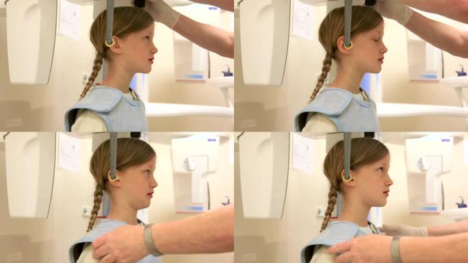 年轻女孩获得正畸扫描x射线