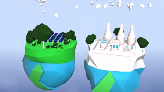 漂浮在空中的惊人生态岛的4k视频。