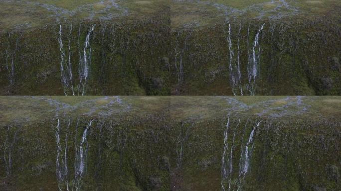 加州天使营地附近瀑布径流的无人机视频