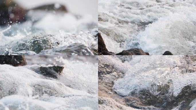 河水 小河 溪流 水浪 浪花 水花 浪涛