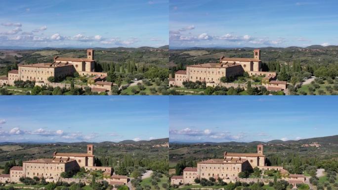 意大利托斯卡纳坎普雷纳圣安娜修道院鸟瞰图