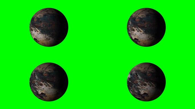 绿屏背景旋转的行星运动图形