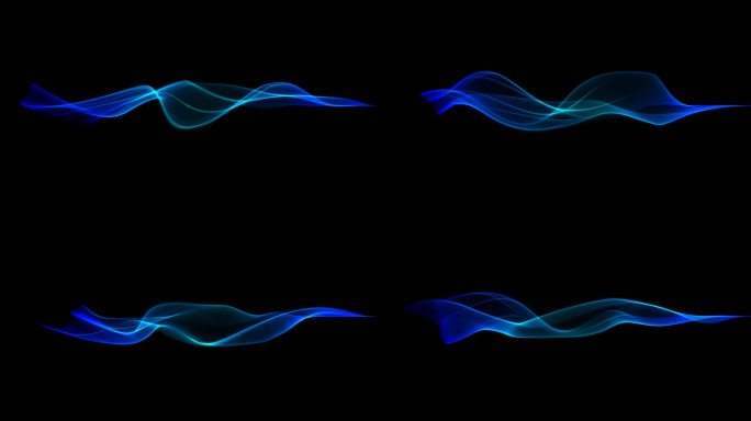 4K蓝色粒子绸带-无缝循环带透明通道