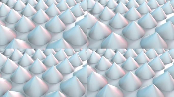 具有众多重复锥体的表面，等距背景，现代计算机生成的3d渲染背景