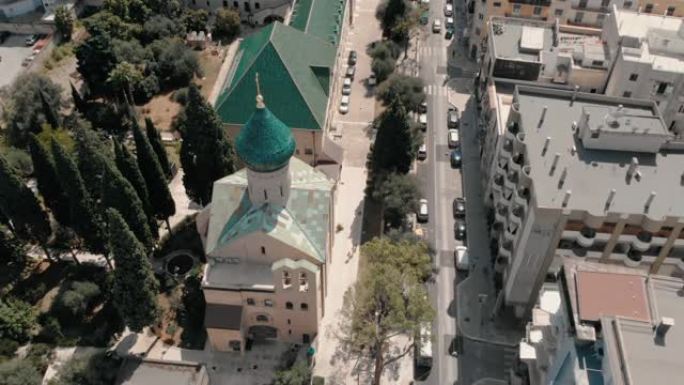 巴里的圣尼古拉教堂。空中俯视图。