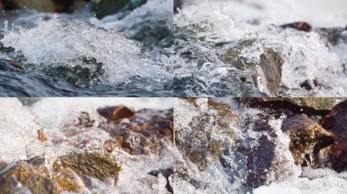 河水 小河 溪流 水浪 浪花 水花 浪涛