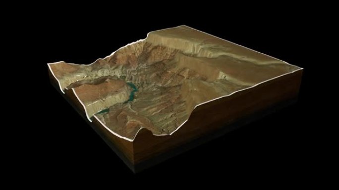 大峡谷亚利桑那地图3D渲染360度循环动画