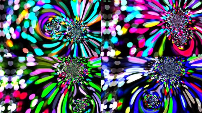 抽象球彩虹色移动到抽象孔雀蜘蛛镜面反射彩虹光移动通过