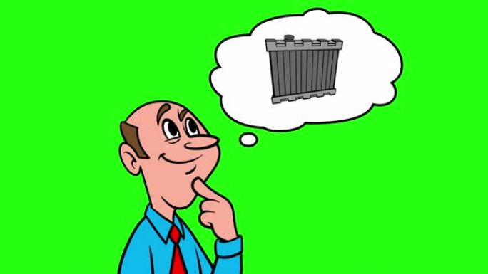 关于散热器的思考-绿色背景的4k动画