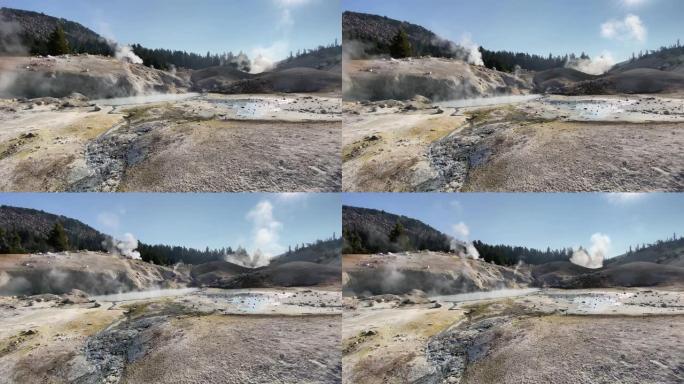 Bumpass地狱远足拉森火山国家公园加利福尼亚的地热活动