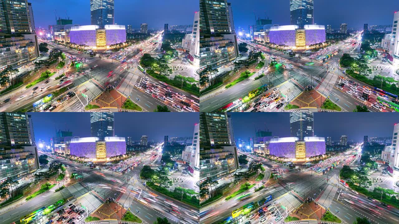 韩国首尔市交通延时