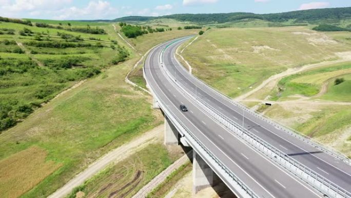 A3特兰西瓦尼亚的高速公路，4k剪辑，吉劳和纳达塞尔之间的路段