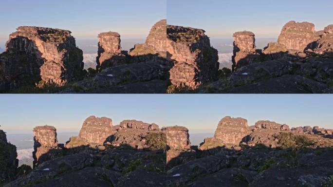 卡拉拉塔山谷的全景和奥扬特普伊山顶的大教堂岩石