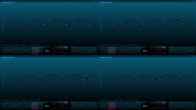 计算机屏幕上人类DNA的3D动画图形