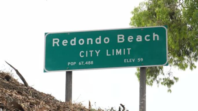 雷东多海滩加州公众欢迎标志