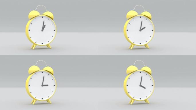 灰色背面颜色趋势黄色时钟最小创意概念3d模型时尚样本简约封面素材4k