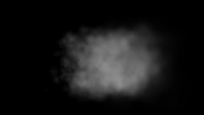 抽象烟雾云。黑色背景上慢动作的烟雾。白烟在黑色背景下慢慢漂浮在太空中。