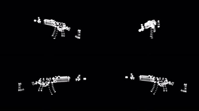 黑底粒子的3D模型自动武器