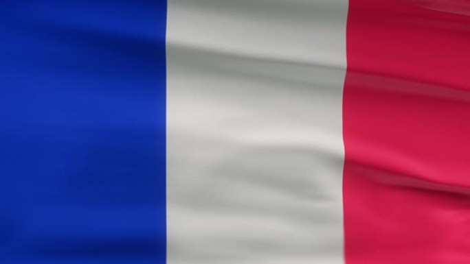 法国国旗飘扬在风seamles环3d动画。4 k的决议