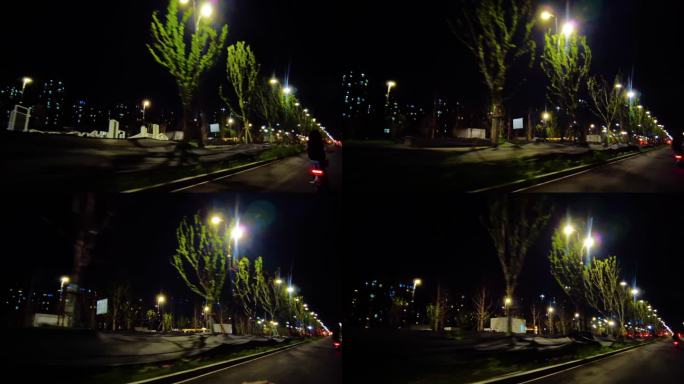 夜晚马路夜景车流人流视频素材40