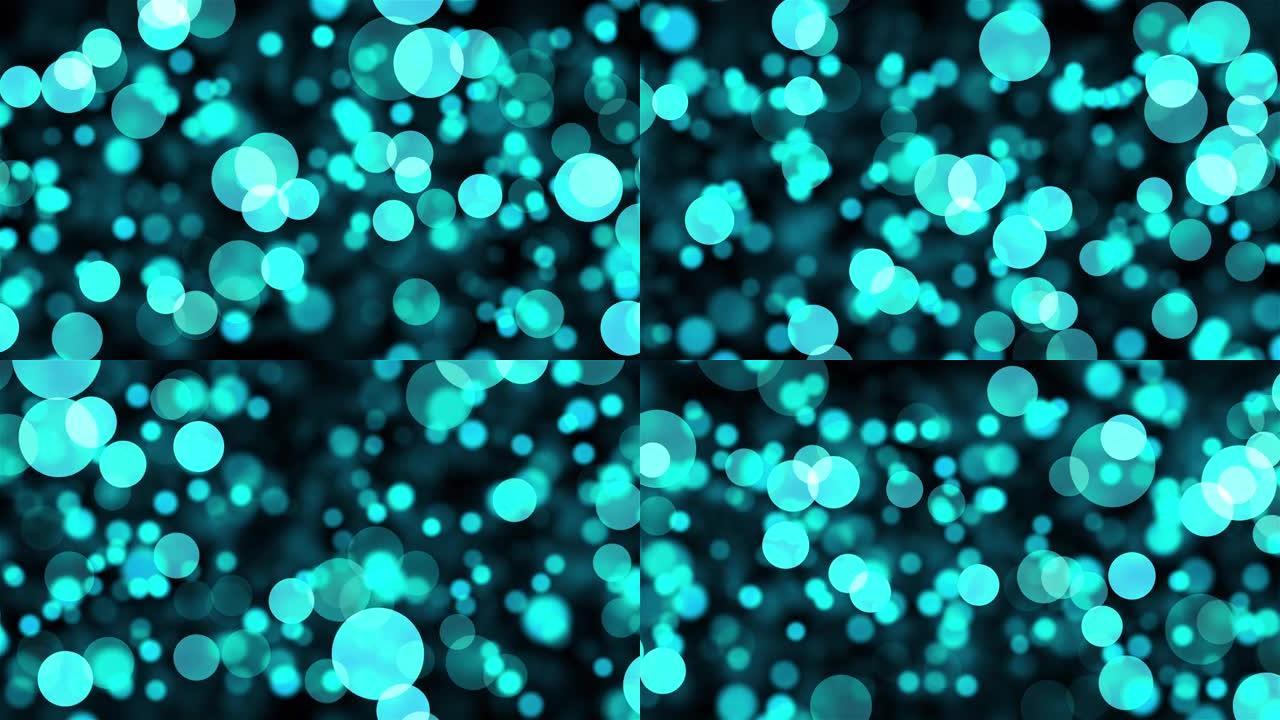 带有许多蓝色透明圆圈的抽象背景。计算机生成的3d渲染