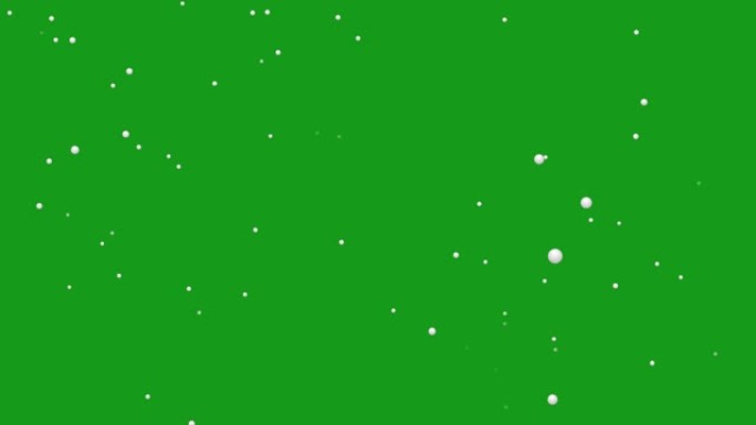 绿色屏幕背景的白色粒子运动图形