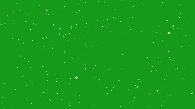 绿色屏幕背景的白色粒子运动图形