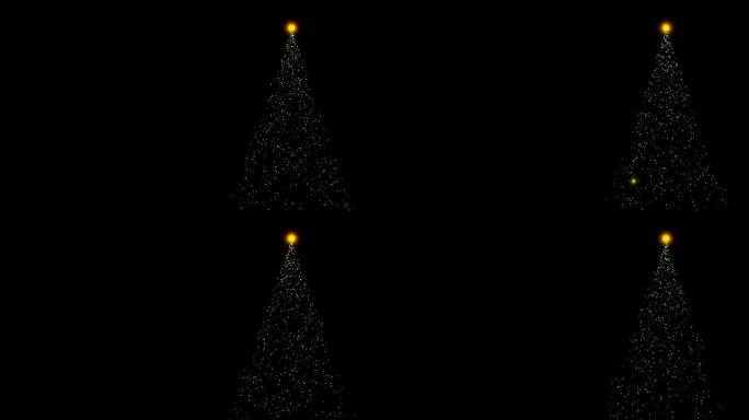 带有夜晚背景的圣诞树运动图形