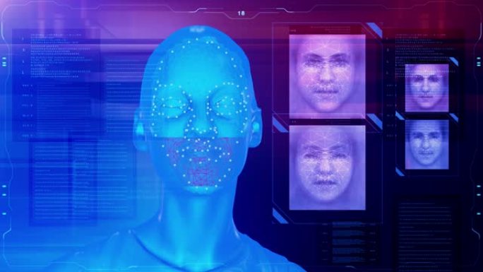 人脸检测hud高科技屏幕信息扫描数据