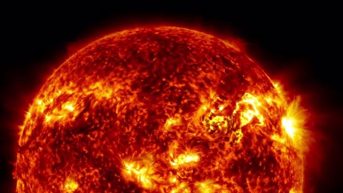 巨大的太阳耀斑从太阳表面喷出。