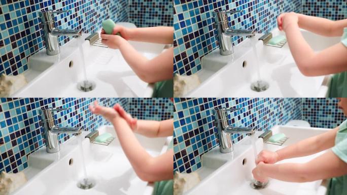 儿童洗手保护措施防止冠状病毒细菌和细菌传播