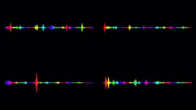 黑色背景上的4k简单均衡器。运动图形和动画背景。