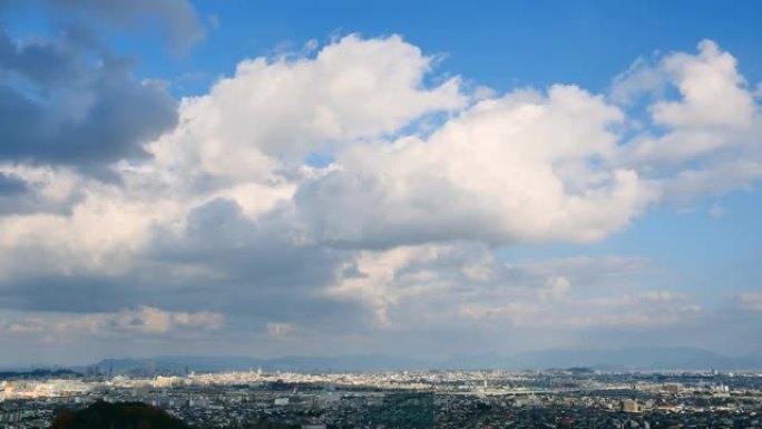 日本福冈市景观宣传片空镜头蓝天白云