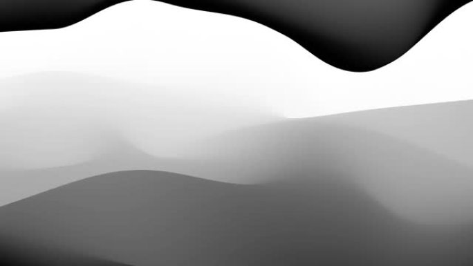 循环动画。黑色和白色抽象彩色波浪形背景。