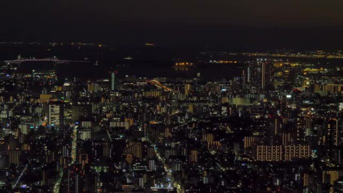 日本东京城市之光的鸟瞰图