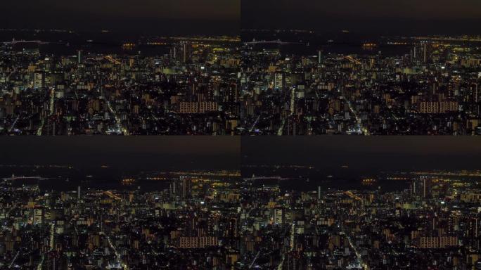日本东京城市之光的鸟瞰图