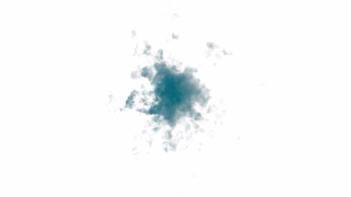 蓝色粉末粉尘爆炸，白色背景4K