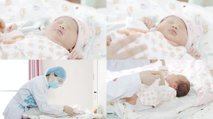 4k国内医院刚出生的婴儿升格画面
